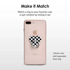 Black Checkered Grip Ring