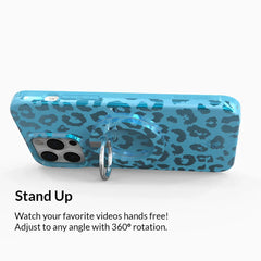 Blue Sapphire Leopard MagSafe Grip Ring