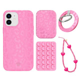 Hot Pink Leopard iPhone Bundle Set - Grip