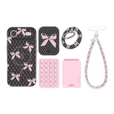 Lacy Pink Bows iPhone Bundle Set