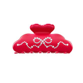 Red Crystal Bow Hair Clip