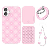 Dolly Pink Gingham iPhone Bundle Set - Grip