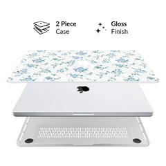 French Blue Floral MacBook Case