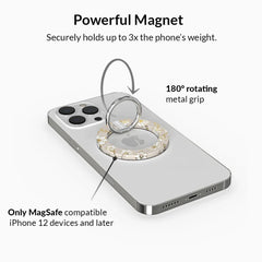 White Floral MagSafe Grip Ring