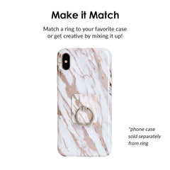 White Marble Rose Gold Chrome 2 Phone Ring
