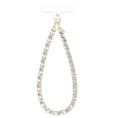 Silver Leather Chain Phone Charm